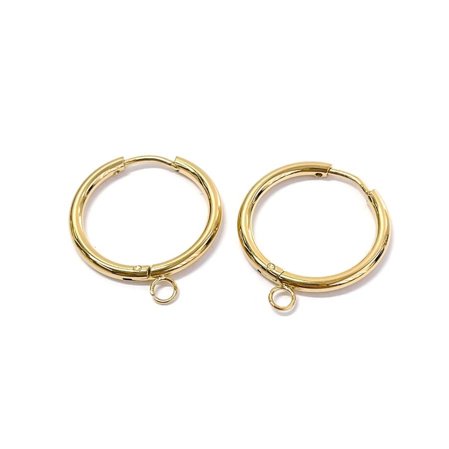 4個/2ペア】カン付き！線径約2.0mm 外径約20mm フープピアス金具 