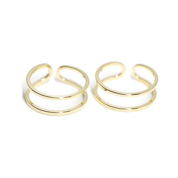 【1個】Small 華奢なダブルライン光沢ゴールドフリーサイズリング NF : DIY-BEJEWEL - 通販 - Yahoo!ショッピング