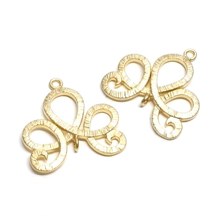 1個】両カン！Art Decoマットゴールドコネクター、チャーム NF : DIY