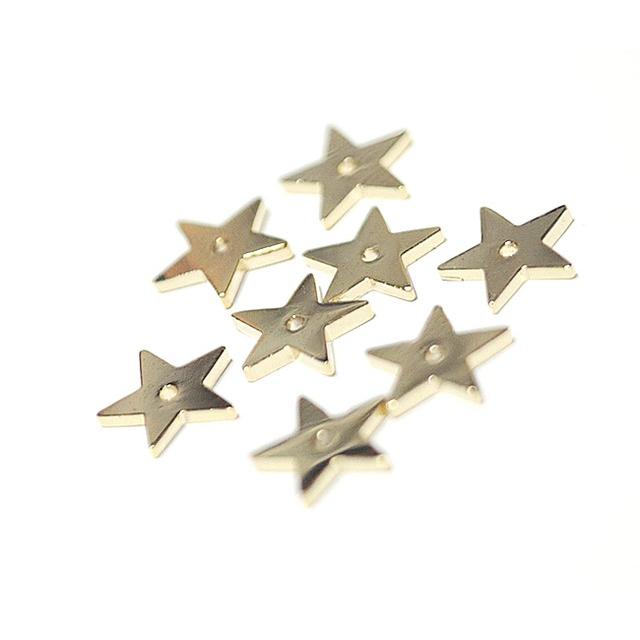 2個入り】光沢ゴールドスター（星）チャーム、パーツ : DIYBEJEWEL