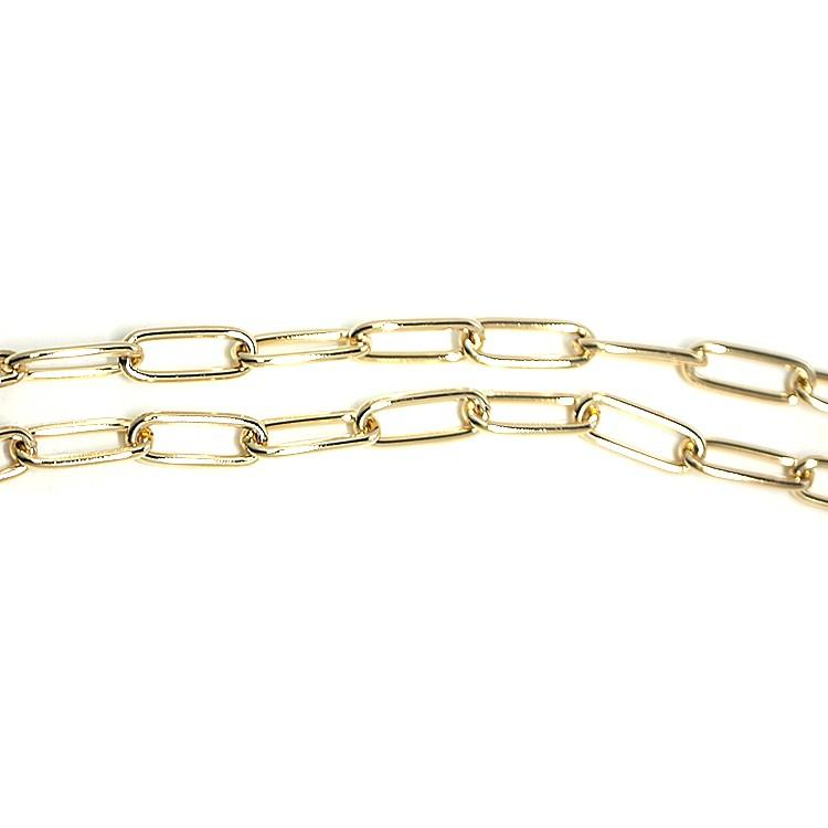 100cm 切り売り】5*12.6mm ハンドメイド16k Gold Plated真鍮チェーン