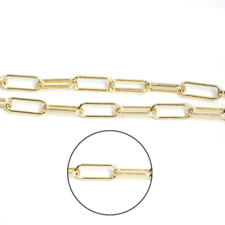 50cm切り売り】4*10mmハンドメイドLinkニッケルフリーゴールド真鍮