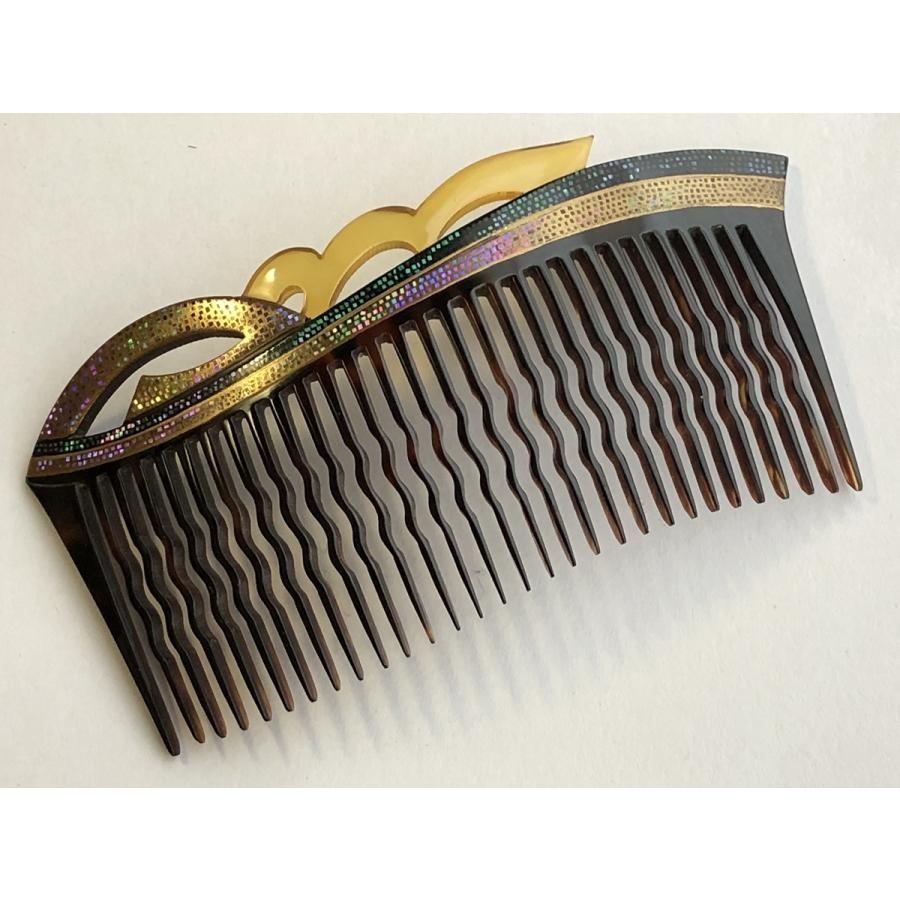 かんざし　髪飾り　櫛 金貝呂貝 蒔絵 櫛 白甲付 くし 髪飾り 簪 べっ甲 本鼈甲 髪飾り