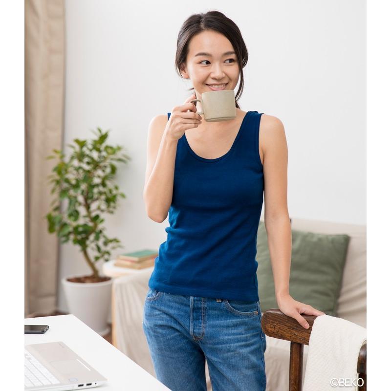 天衣無縫 藍染めby宝島染工（手染め）フライスタンクトップブラ（メール便使用で送料無料）ベコオリジナル オーガニックコットン |  | 17