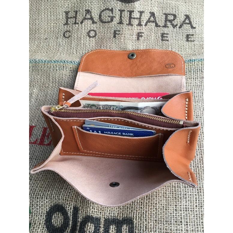 アコーディオン/ジャバラのヌメ革長財布/大きな財布/ハンドメイド財布