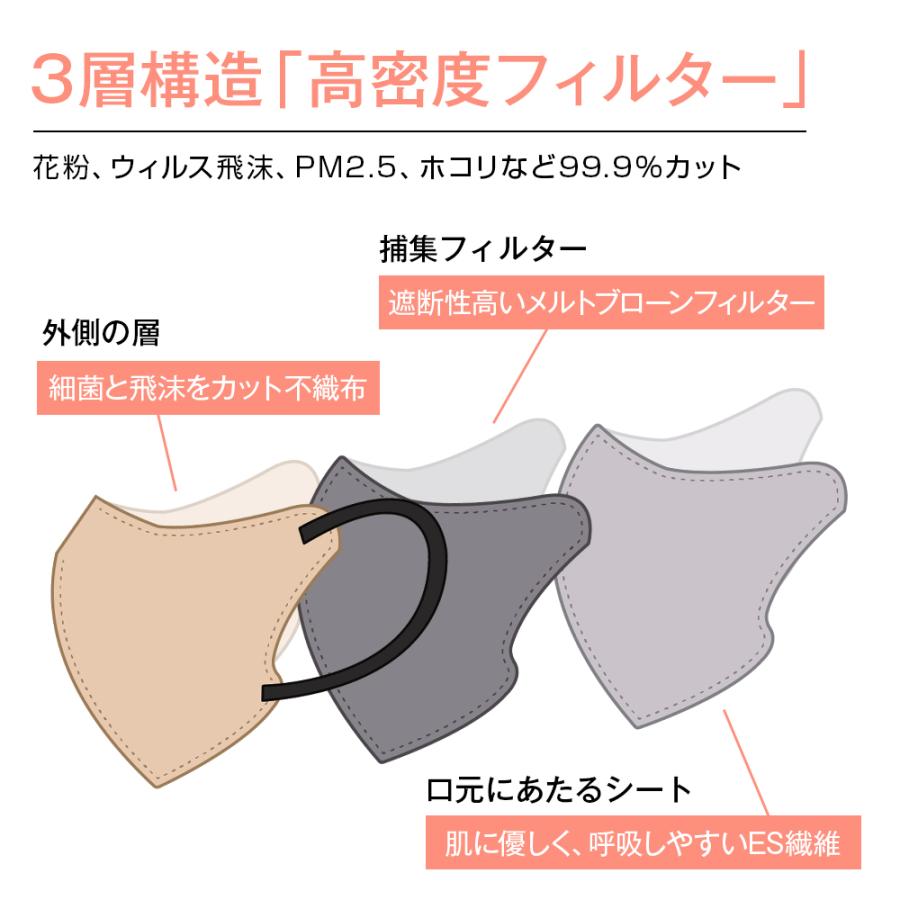 SOUSIA マスク 日本製 不織布 立体 10枚 3Dマスク 不織布 マスク 耳が