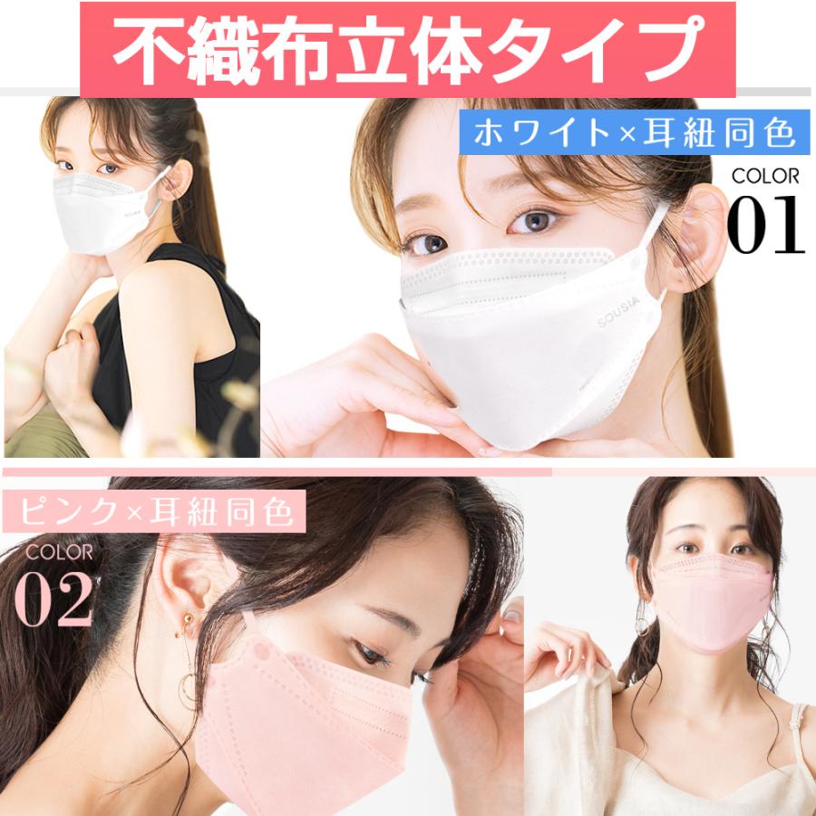 日本製 マスク 不織布 立体 10枚 3Dマスク 不織布 マスク 耳が痛くない 肌に優しい カケンテスト済み 99.9%遮断 男女兼用 花粉症対策 | SOUSIA | 17
