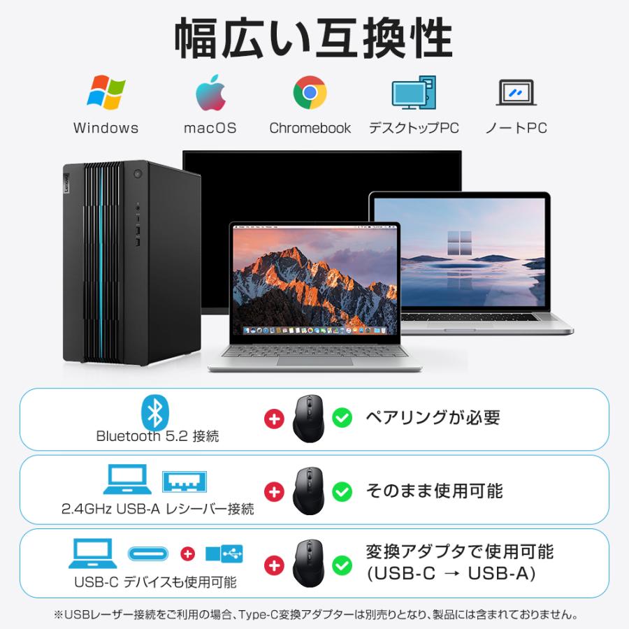 マウス ワイヤレスマウス 無線 Bluetoothマウス 6ボタン 2.4GHz  超静音 バッテリー内蔵 充電式 高精度 Mac/Windows/surface/Microsoft Pro 使いやすい |  | 14