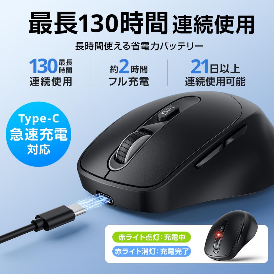 マウス ワイヤレスマウス 無線 Bluetoothマウス 6ボタン 2.4GHz  超静音 バッテリー内蔵 充電式 高精度 Mac/Windows/surface/Microsoft Pro 使いやすい |  | 11