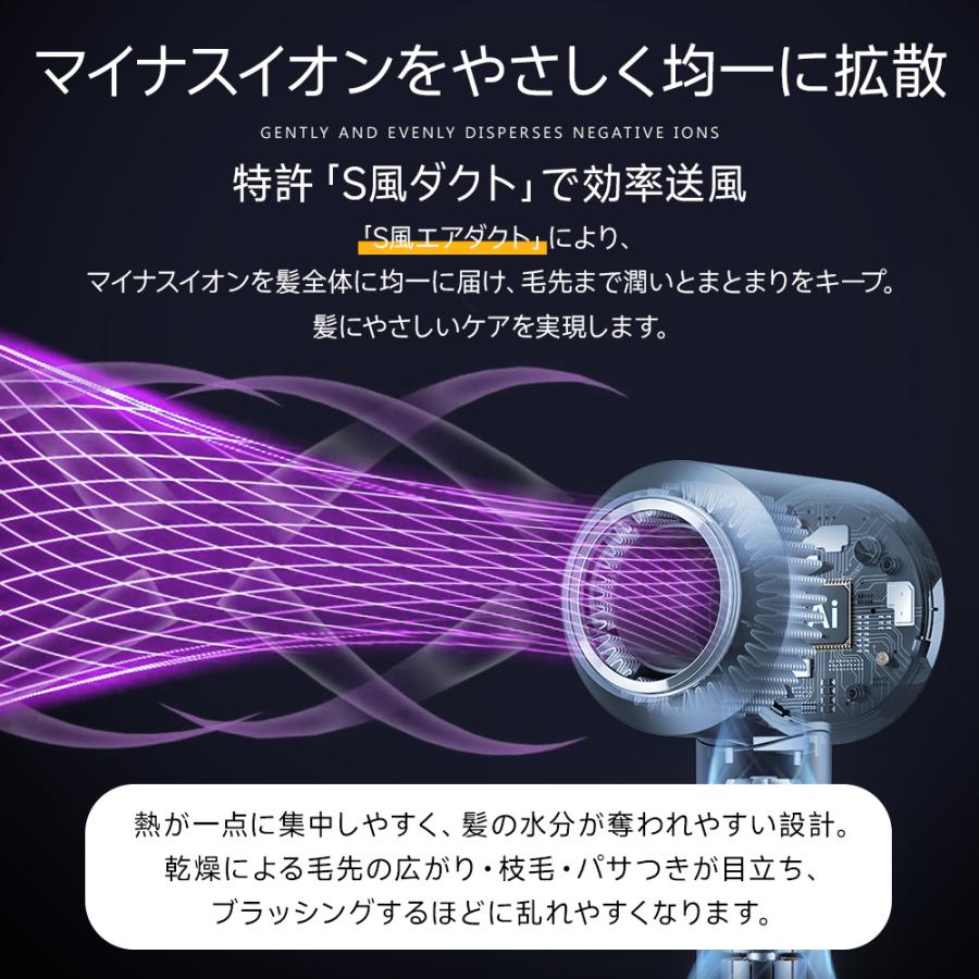 高速ドライヤー 速乾  ドライヤー大風量 高速 ヘアドライヤー サロン級 ヘアードライヤー 冷熱風切替 マイナスイオン 恒温ケア 風量調節 過熱防止 家庭用 爆買 | Bestore | 12
