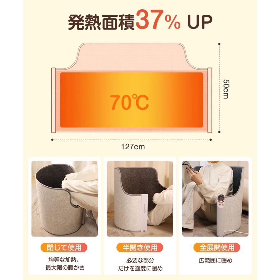 パネルヒーター 足元 折りたたみ 5段階温度調整 5面 遠赤外線 足元
