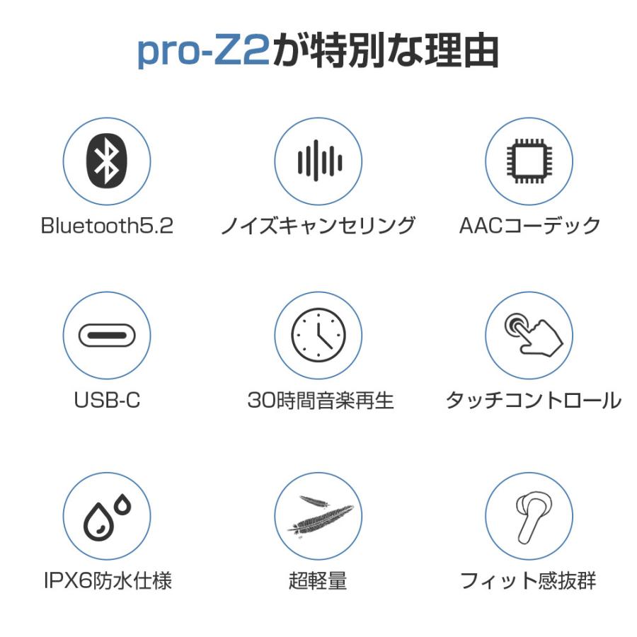 ワイヤレスイヤホン Bluetooth5.2 ANCノイズキャンセリング コンパクト 高音質 重低音 防水 スポーツ iPhone Android ブルートゥース 最新型 敬老の日｜belando｜03