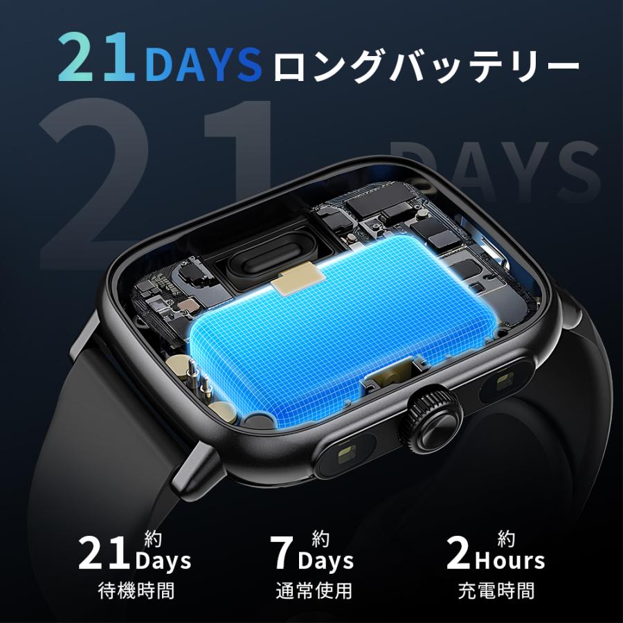 スマートウォッチ 通話機能 【初発売＆AI搭載】 血中酸素 心拍数 睡眠検測 1.97インチ 歩数計 懐中電灯 IP67防水 長時間待機 腕時計 iPhone/Android対応 爆買 | ブランド登録なし | 16