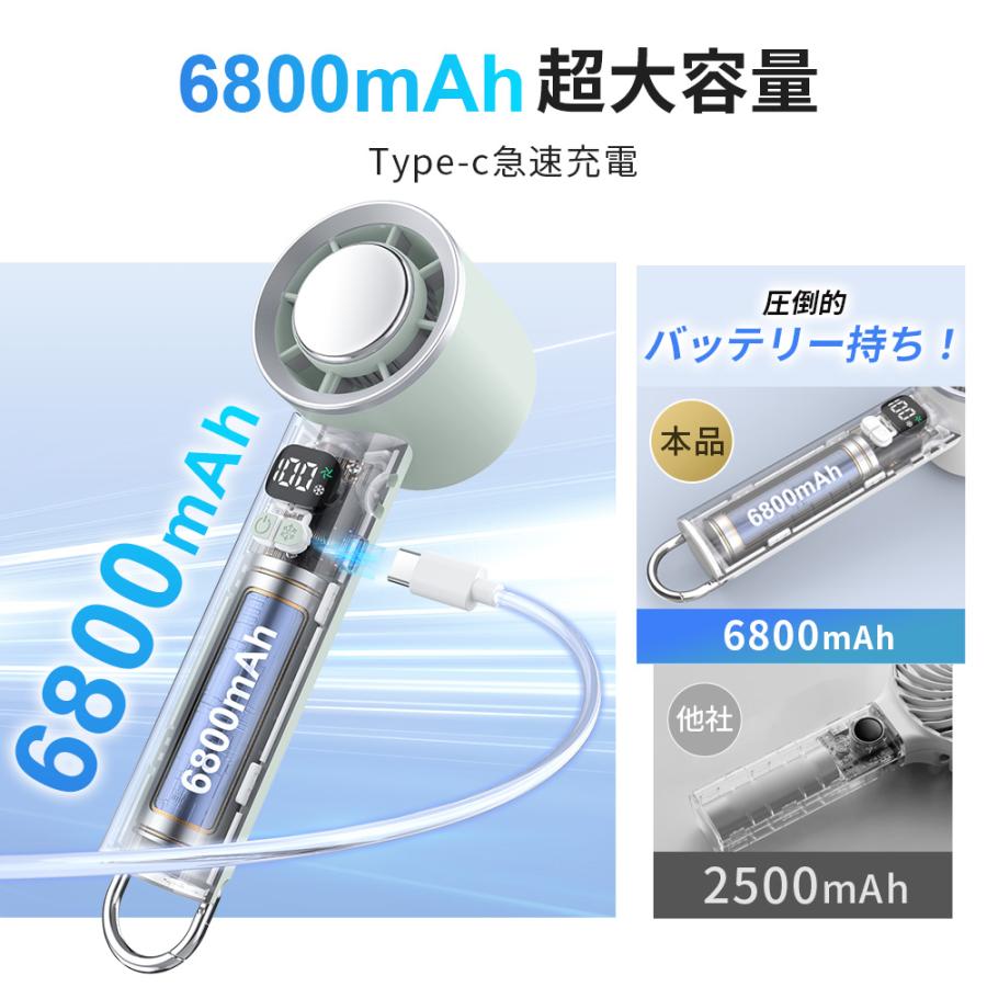 【売れ筋NO.1】 ハンディファン 携帯扇風機 扇風機 小型 -28℃ 冷却プレート 手持ち扇風機 90°折り畳み 100段階調整 6800mAh大容量 LED残量表示 24H連続 爆買 | ブランド登録なし | 23