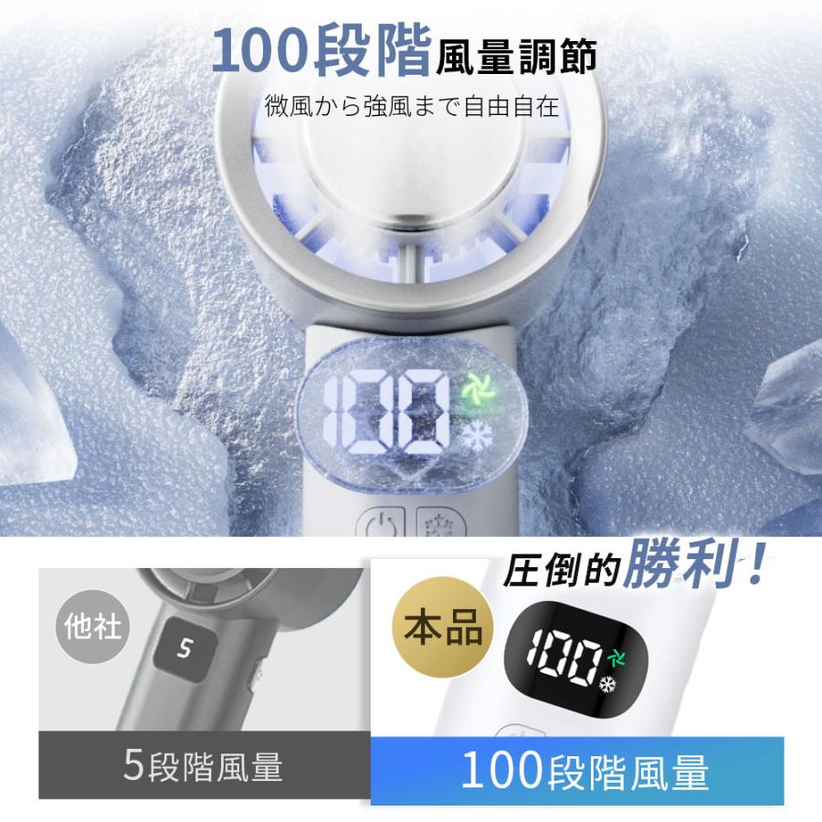 【売れ筋NO.1】 ハンディファン 携帯扇風機 扇風機 小型 -28℃ 冷却プレート 手持ち扇風機 90°折り畳み 100段階調整 6800mAh大容量 LED残量表示 24H連続 爆買 | ブランド登録なし | 19