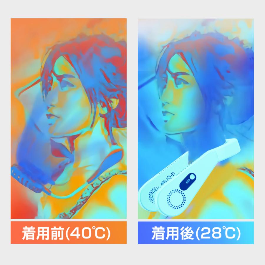 首掛け扇風機 5000mAh ブルー Amazon | 【2025革新型 -20℃瞬間冷却】 携帯扇風機 ハンディ