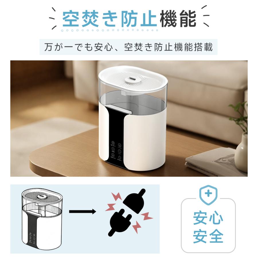 ●　加湿器 大容量 8L スチーム式 加熱式 （ホワイト） 加湿器 大容量 8L 卓上 スチーム式 ハイブリッド加湿器 自動湿度調節