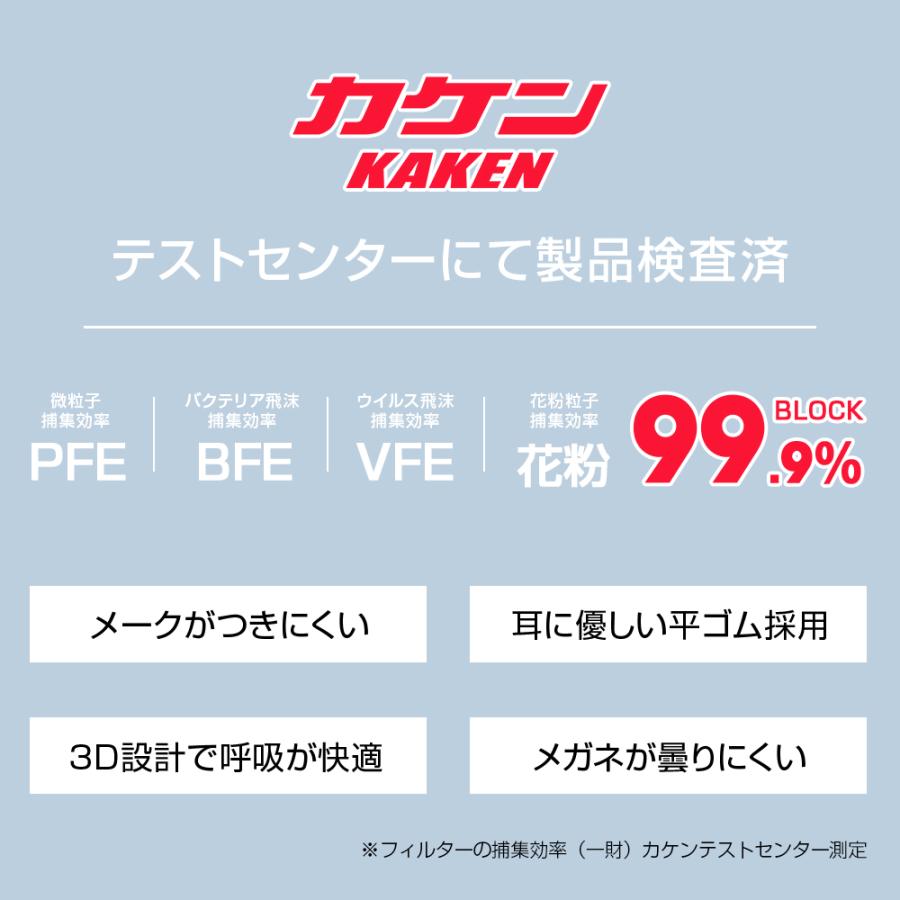 マスク 不織布 立体 日本製 個包装 21枚 3Dマスク 不織布 柳葉型 4層構造 耳が痛くない 肌に優しい カケンテスト済み 99.9%遮断 花粉 使い捨て 男女兼用 | SOUSIA | 06