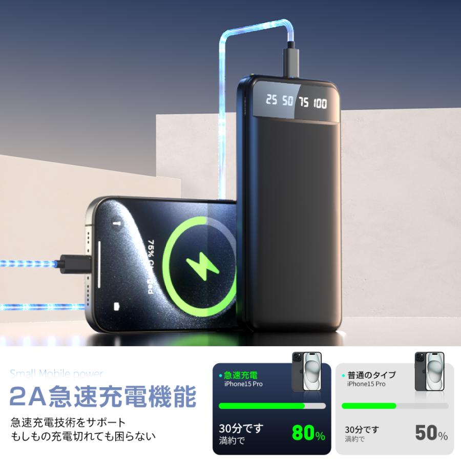 2個セット】 モバイルバッテリー 15000mAh 小型 大容量 軽量 薄型 2台