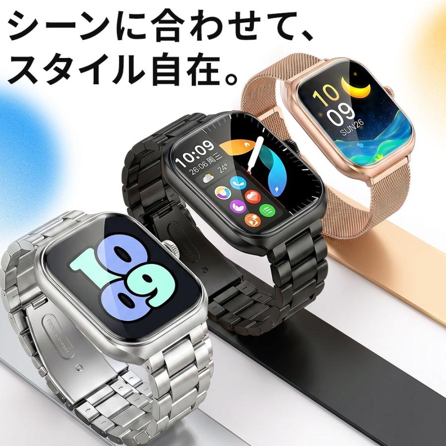 スマートウォッチ 防水 着信通知 AI搭載 通話機能 2.01インチ 大画面