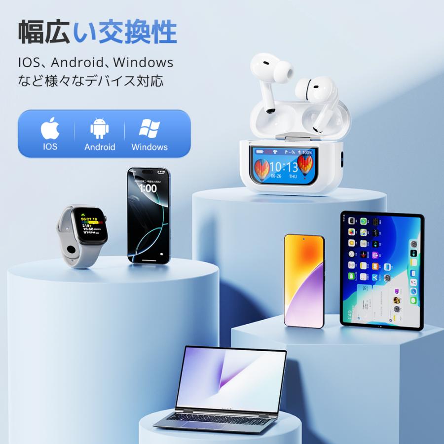 ワイヤレスイヤホン Bluetooth6.0 高音質 イヤホン カナル型 ANC搭載 ノイズキャンセリング コンパクト 防水 スポーツ iPhone Android ブルートゥース 最新型 |  | 17