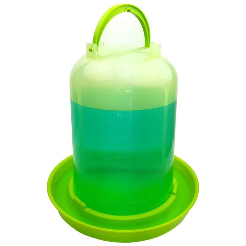 チャボ ウコッケイ)鳥用自動給水器 容量8L(緑スケルトン)(ニワトリ