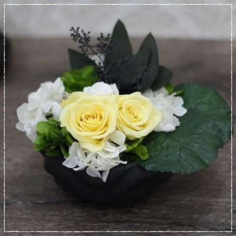 全品送料無料 プリザーブドフラワー 葵アオイ 黄 花 ギフト プレゼント 和風 フラワーアレンジメント お仏壇 仏花 春夏新色 Duny Us