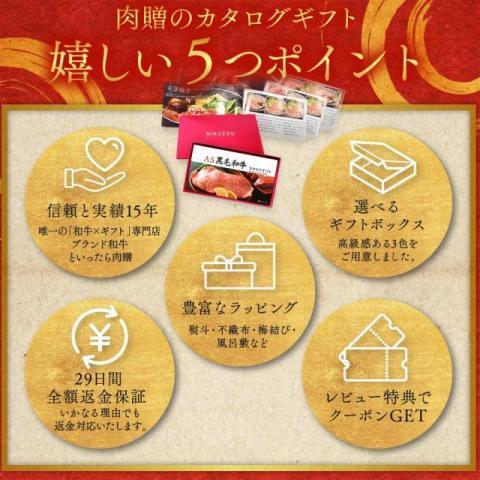 カタログギフト 出産内祝い 内祝い 結婚祝い お返し 肉 黒毛和牛 牛肉 和牛 肩ロース モモ カルビ ギフト 黒毛和牛ギフト 人気 BAコース 5万円_13