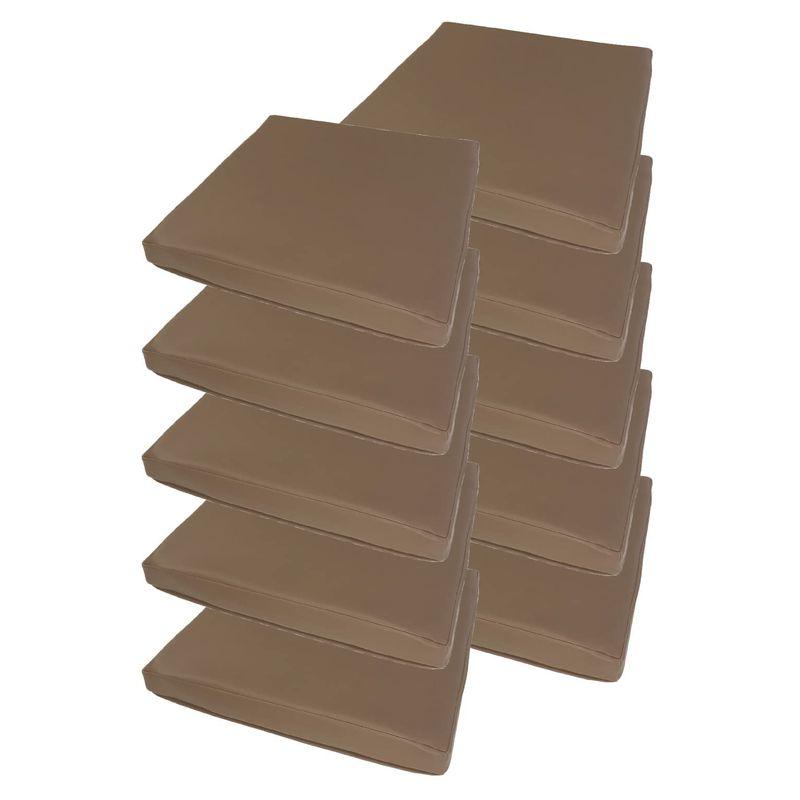 金鵄 レザークッション 低反発 高反発 座布団 コラム (50x50x5, ブラウン 10枚)