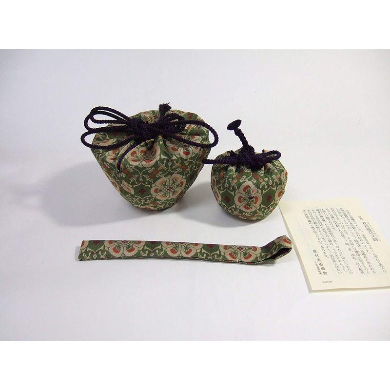 茶道具 仕覆 しふく 龍村美術織物 「花鳥梅花文錦」 茶箱用 三つ組 仕服 緑
