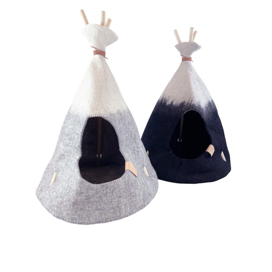 アベバ 猫 犬 ペットテント ティピ ペットグッズ ベッド ウール 天然