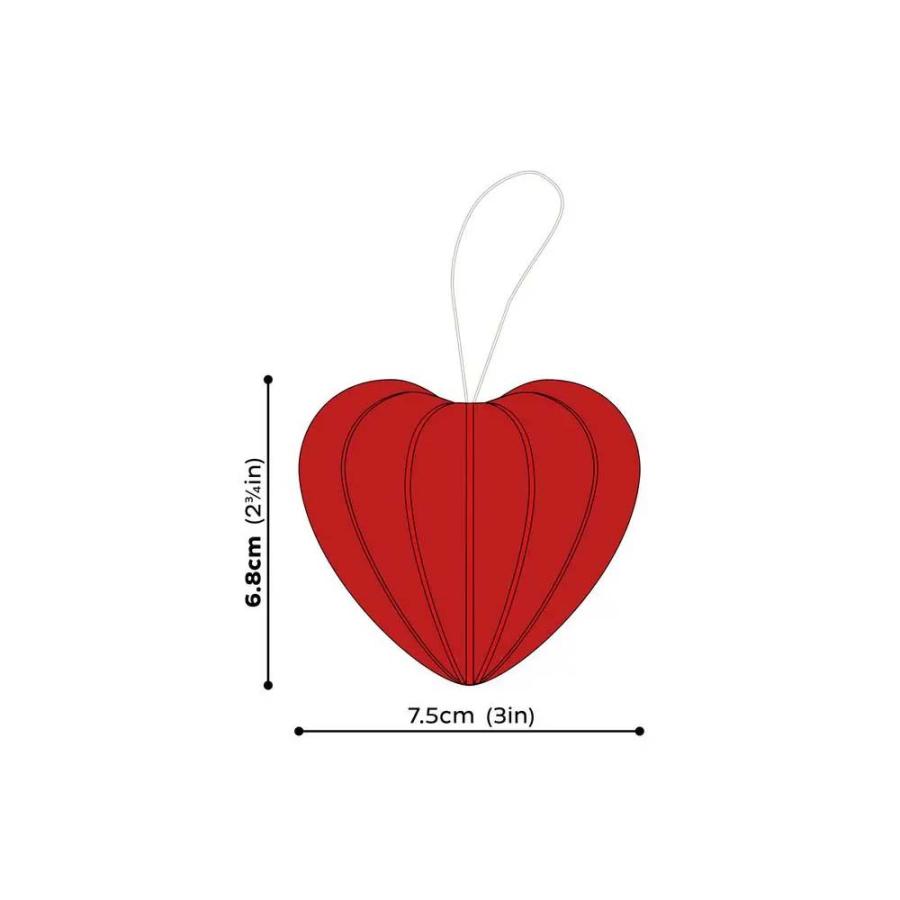 lovi（ロヴィ） ハート オーナメント 木製 北欧雑貨 6.8cm 飾り 置物