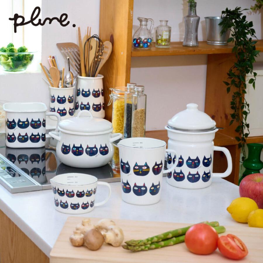 Plune.（プルーン） ホーロー メジャーカップ 計量カップ 猫 犬 レモン