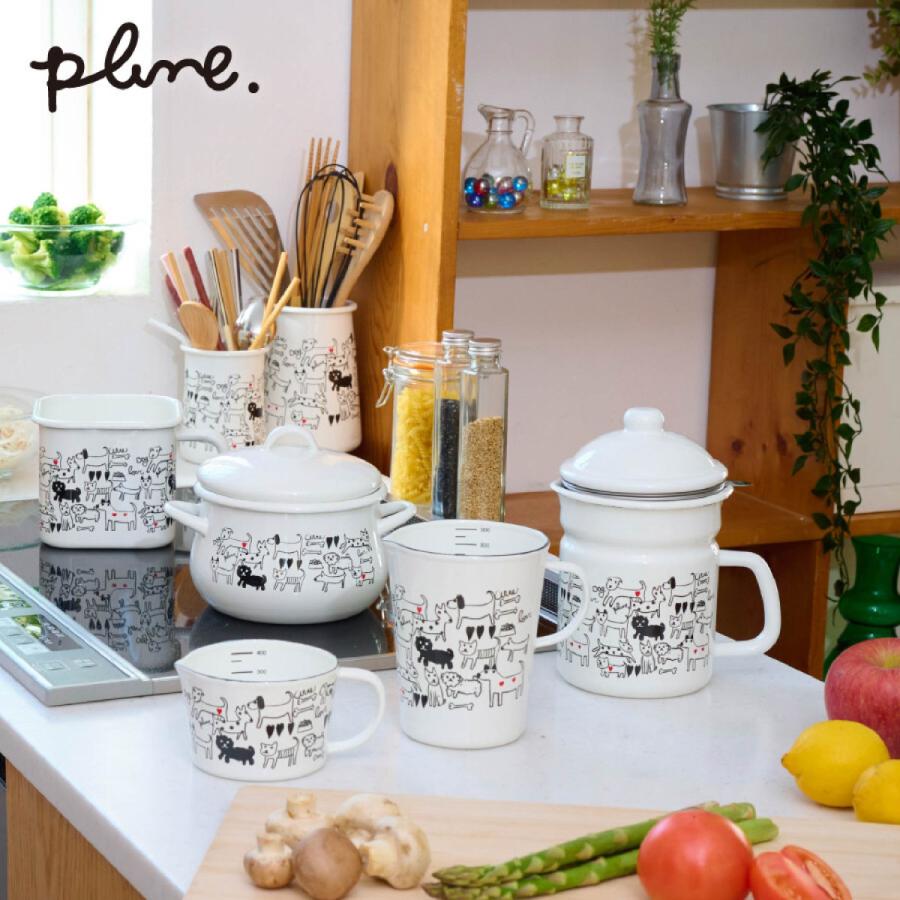 Plune.（プルーン） ホーロー メジャーカップ 計量カップ 猫 犬 レモン