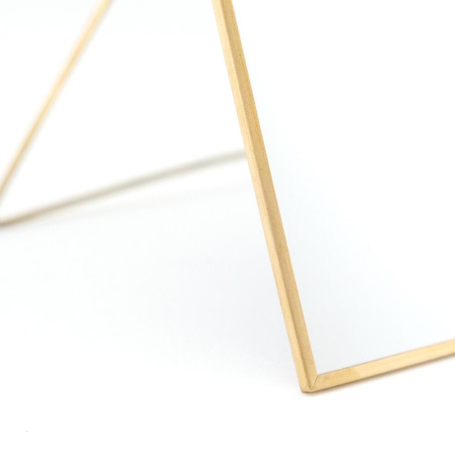 空間に溶け込むスタンドミラー 鏡 シンプルインテリア 真鍮フレーム