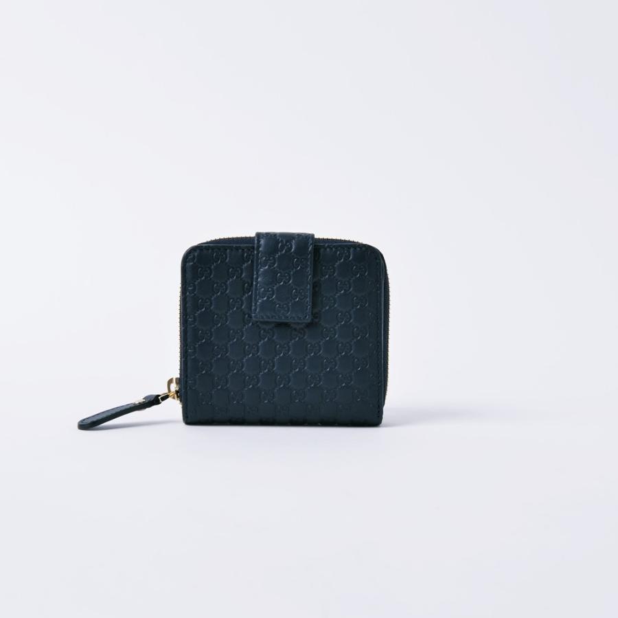 GUCCI グッチ マイクログッチシマ 二つ折り財布 レザー 黒系 449395 グッチシマ グッチ GUCCI｜2つ折り財布｜レザー｜黒｜449395 : BELLA