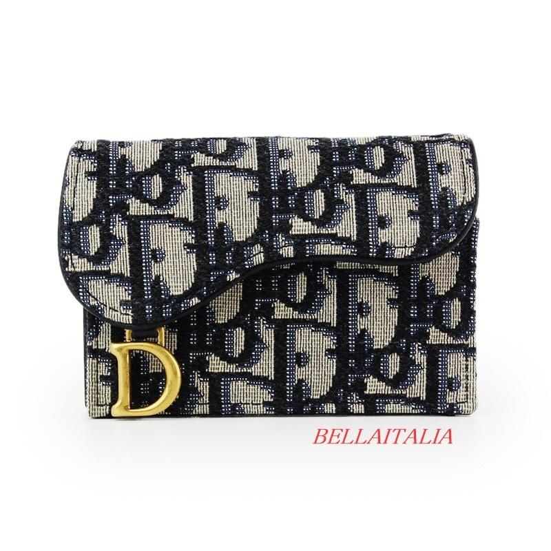 【Christian Dior】ディオール　ジャガード×レザー　サドルカードケース　ストラップ付 Christian Dior（クリスチャン・ディオール） ディオール DIOR