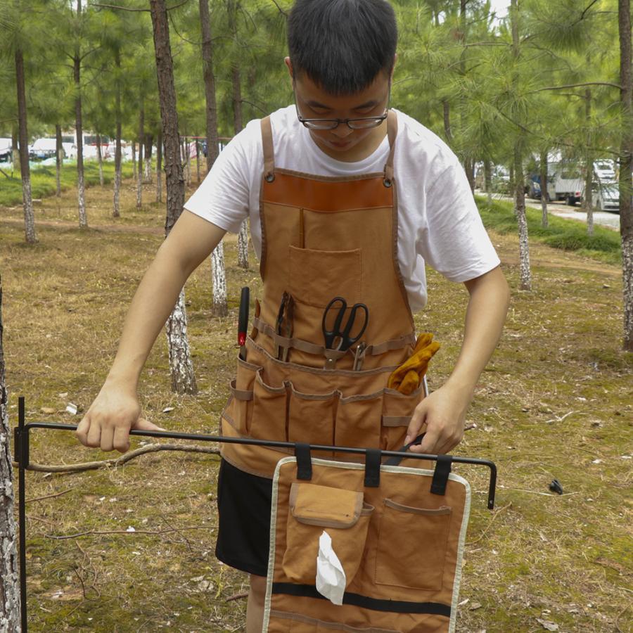 作業用エプロン おしゃれ メンズ 前掛け 男女兼用 カフェ キッチン 業務用 作業服 園芸 美容師 工具差し 電工 父の日 前掛けエプロン｜bellaandsugar｜05