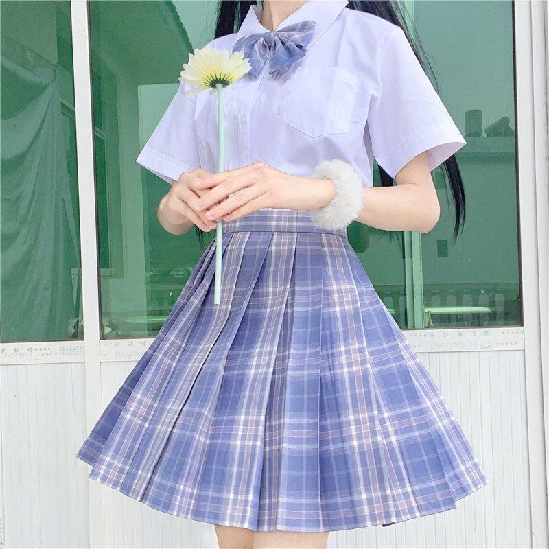 制服 上下セット セーラー服 チェック柄 正統派 セット 学生 半袖 リボン プリーツスカート レディース 卒業式 コスプレ ミニスカート 女子校生 高校 夏 膝丈｜bellaandsugar｜26