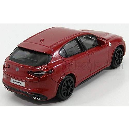 ブラーゴ ミニカー 1/43 アルファロメオ SUV ステルヴィオ STELVIO Q4 クアドロフォリオ V6 BI TURBO 510hp 2017 (レッド)｜bellamacchina｜04