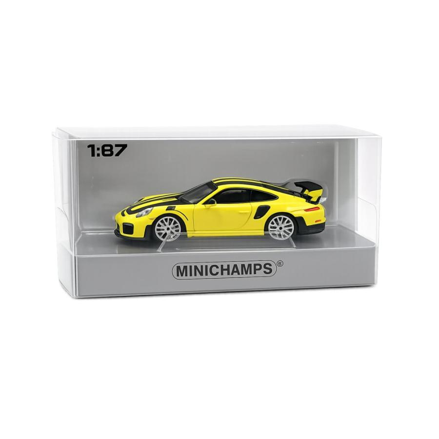 ミニチャンプス ミニカー 1/87 ポルシェ 911 GT2 RS 2018 イエロー