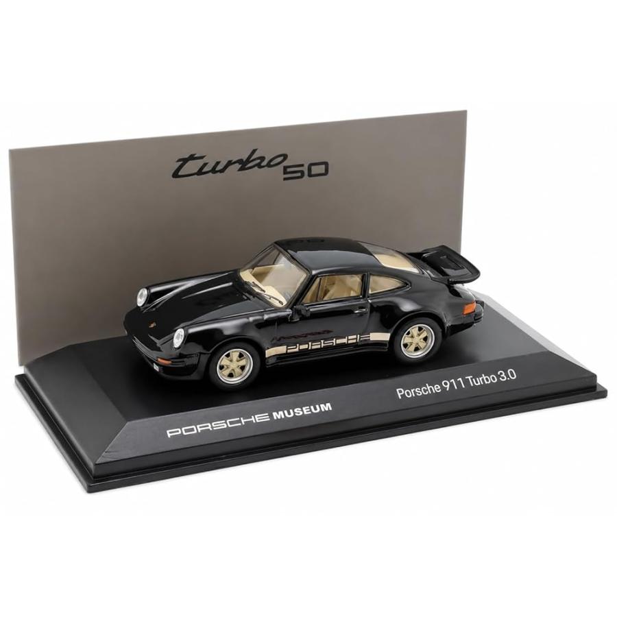 ポルシェ ミニカー 1/43 911 Turbo 3.0 (ブラック/ゴールドホイール