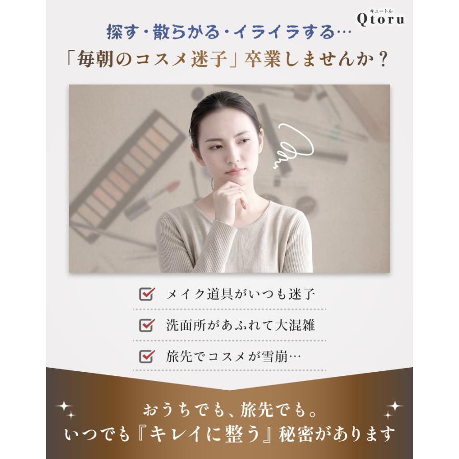 メイクボックス ミラー付き 鏡付き 大容量 持ち運び 使いやすい コスメ