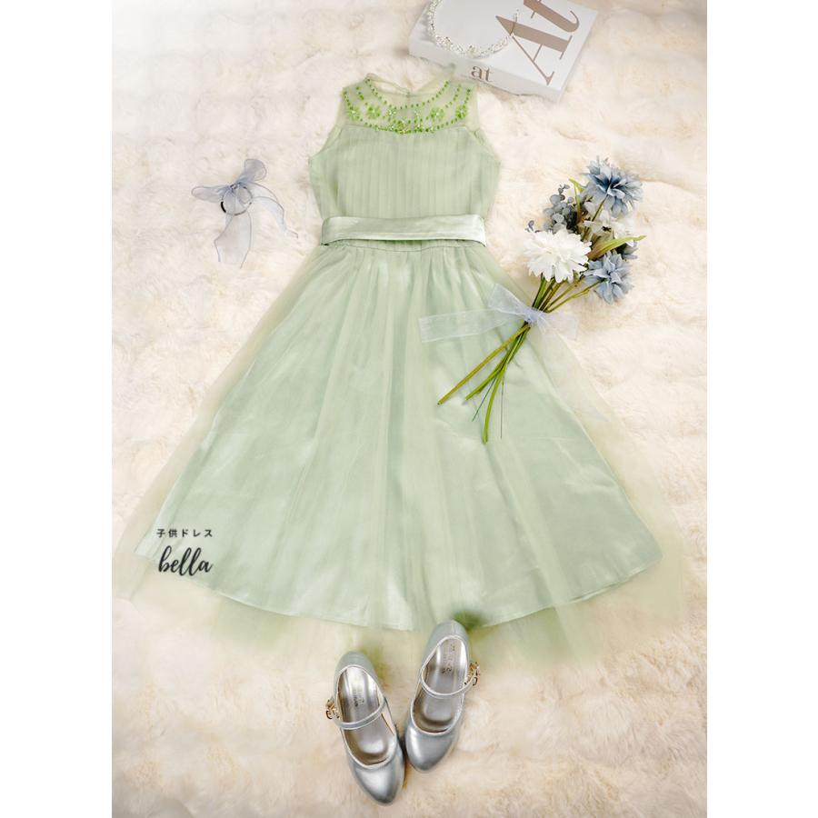 子供ドレス 発表会ドレス ワンピース 緑 グリーン ジュニア
