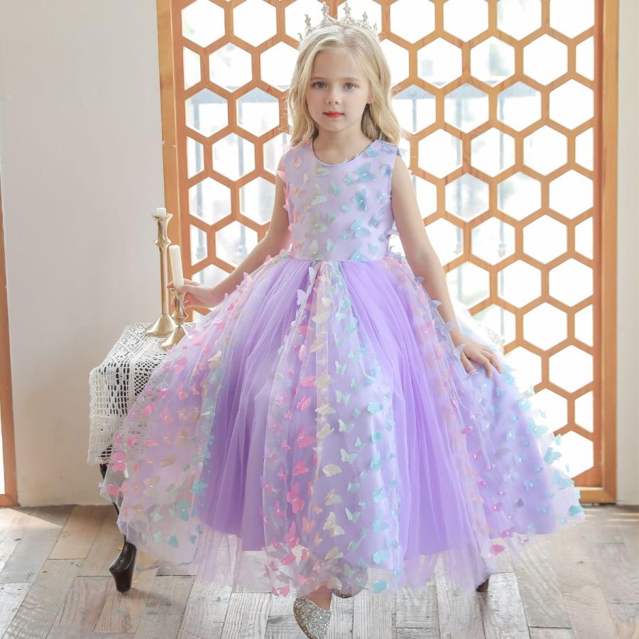 子供ドレス ロング 発表会 結婚式 ピンク パープル 紫 子供ドレス ロング 発表会 結婚式 ピンク パープル 紫