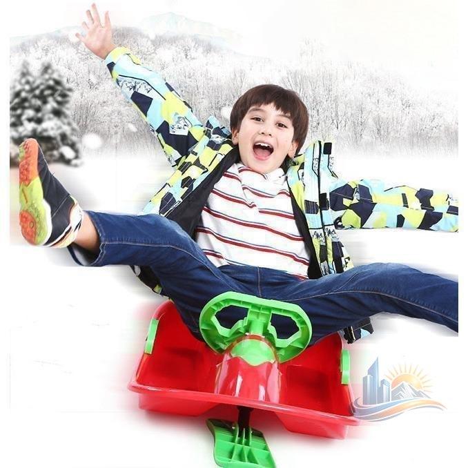 キッズ 大人 子供 78kg ハンドル付きブレーキ付きソリ 雪遊び 雪上遊具