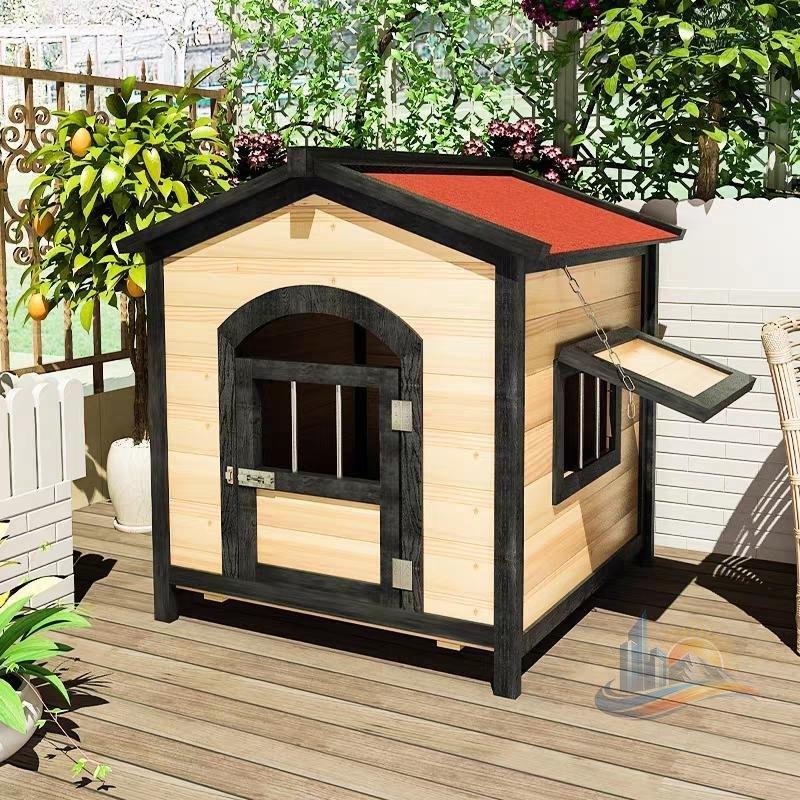 犬小屋 犬屋根付き 犬ハウス 大型 通気 おしゃれ 屋外用 アドバンスト 室内 木目調 家具コーナー 日焼け対策 雨除け 水洗い 裏庭 さびない 頑丈 耐久 屋外