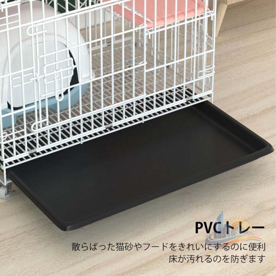 キャットケージ 猫ケージ 折りたたみ 2段 3段 折りたたみ式 おしゃれ アドバンスト 大型 多頭飼い 脱走防止 猫ハウス 猫用 ペット用 留守番 キャスター付き_5