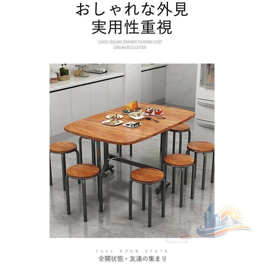 ダイニングテーブル 木製 角型 折りたたみ 天板 食卓 アドバンスト ナチュラル 折り畳み キャスタ 家庭用 業務用 日常使い 省スペース 使いやすい 多用途_17