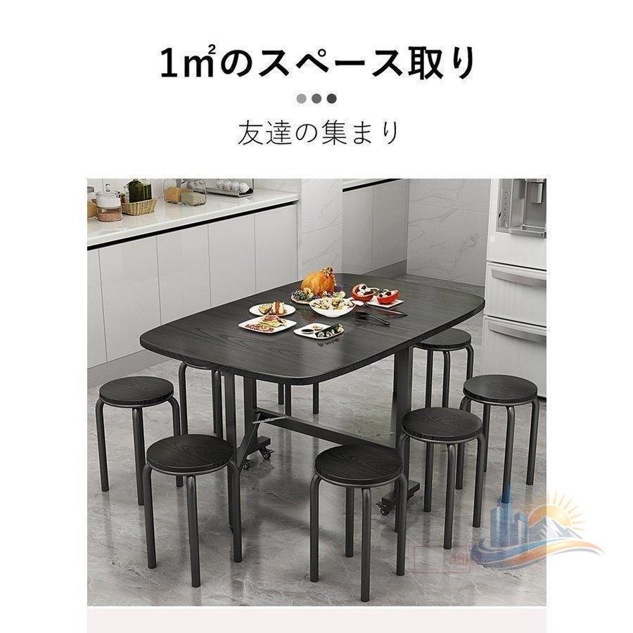 ダイニングテーブル 木製 角型 折りたたみ 天板 食卓 アドバンスト ナチュラル 折り畳み キャスタ 家庭用 業務用 日常使い 省スペース 使いやすい 多用途_6